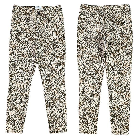 William Rast Leopard Print Perfect Ankle Skinny Jeans Mid Rise Juniors 27 - Picture 1 of 8
